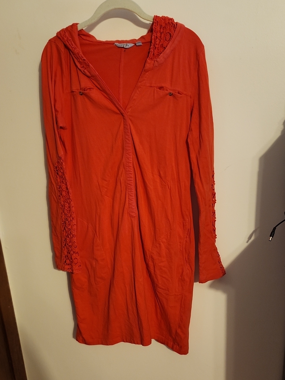 Athleta Crochet Hooded Tunic Medium